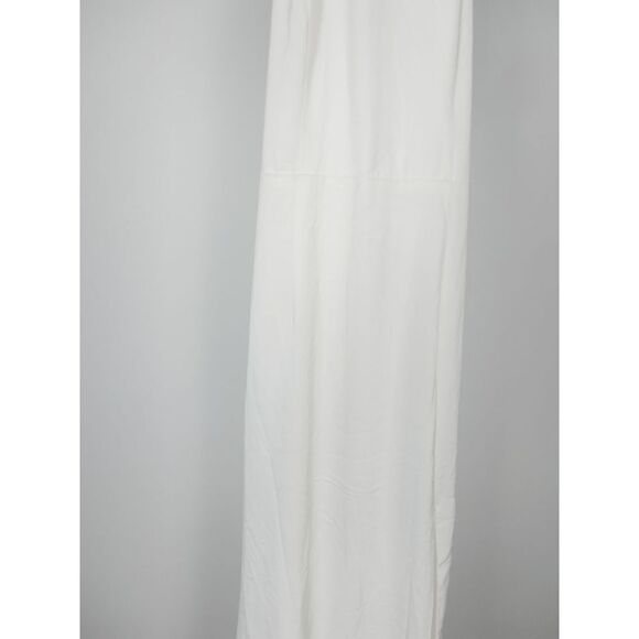 Lulu's White Satin Lace Backless Halter Maxi Formal, wedding Dress S - Picture 7 of 11